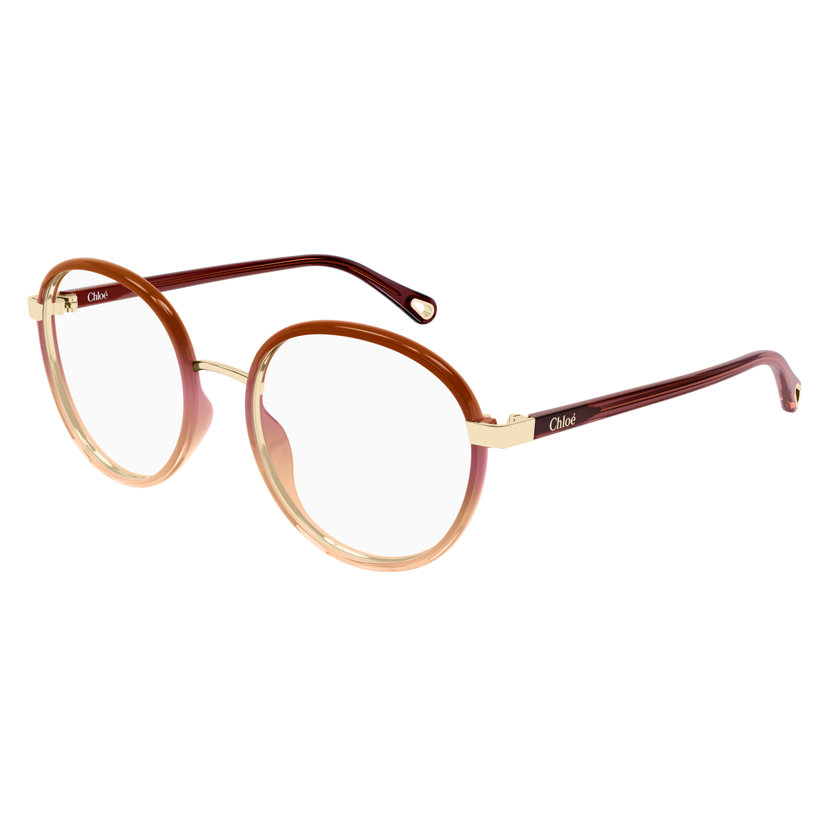 Chloé CH0033O Bordeaux 011 de trois-quarts - Les Lunettes de Pauline