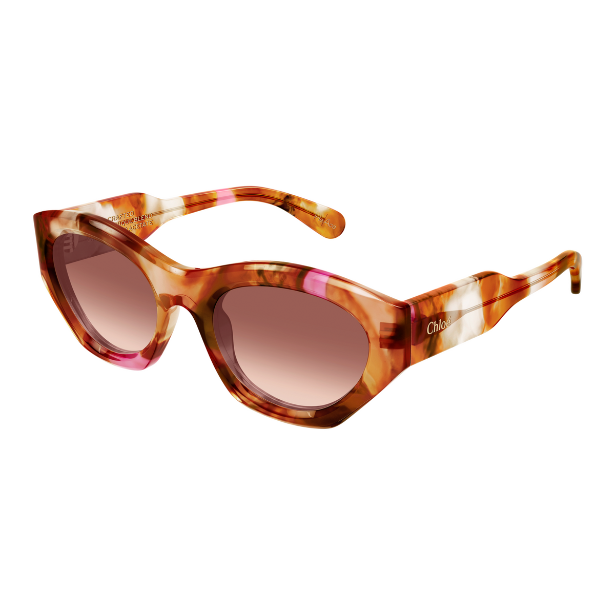 Chloé CH0220S Écaille Havane 016 de trois-quarts - Les Lunettes de Pauline