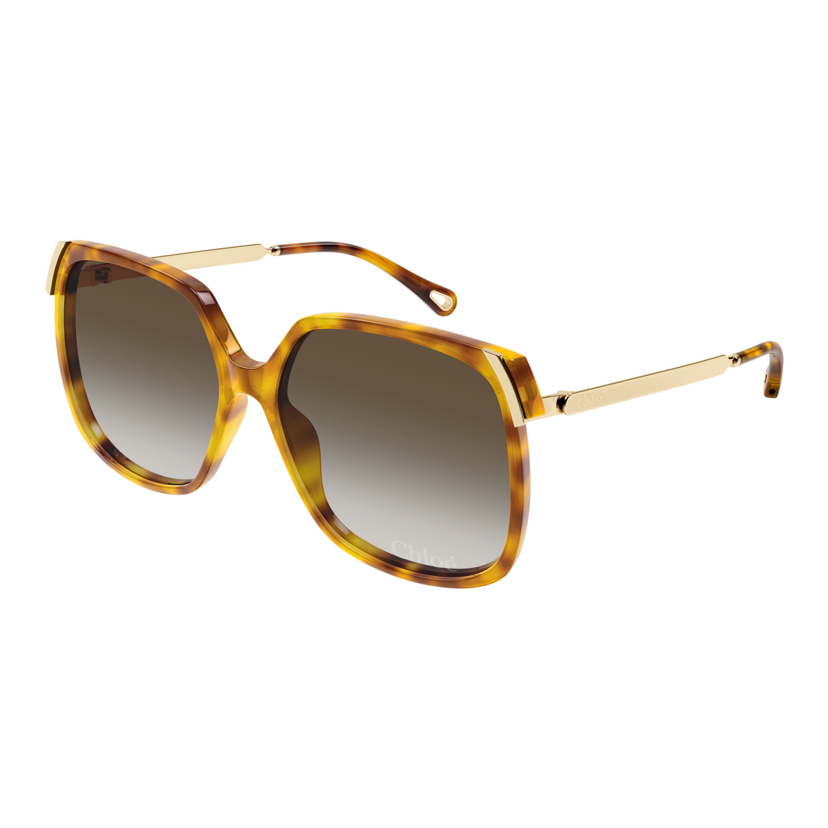 Chloé CH0286S Écaille Havane 010 de trois-quarts - Les Lunettes de Pauline