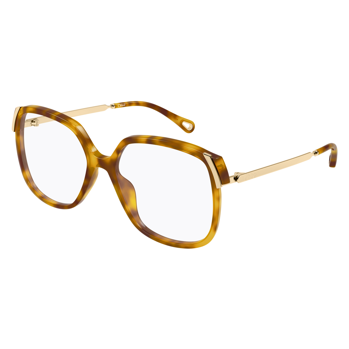 Chloé CH0287O Écaille Havane 008 de trois-quarts - Les Lunettes de Pauline