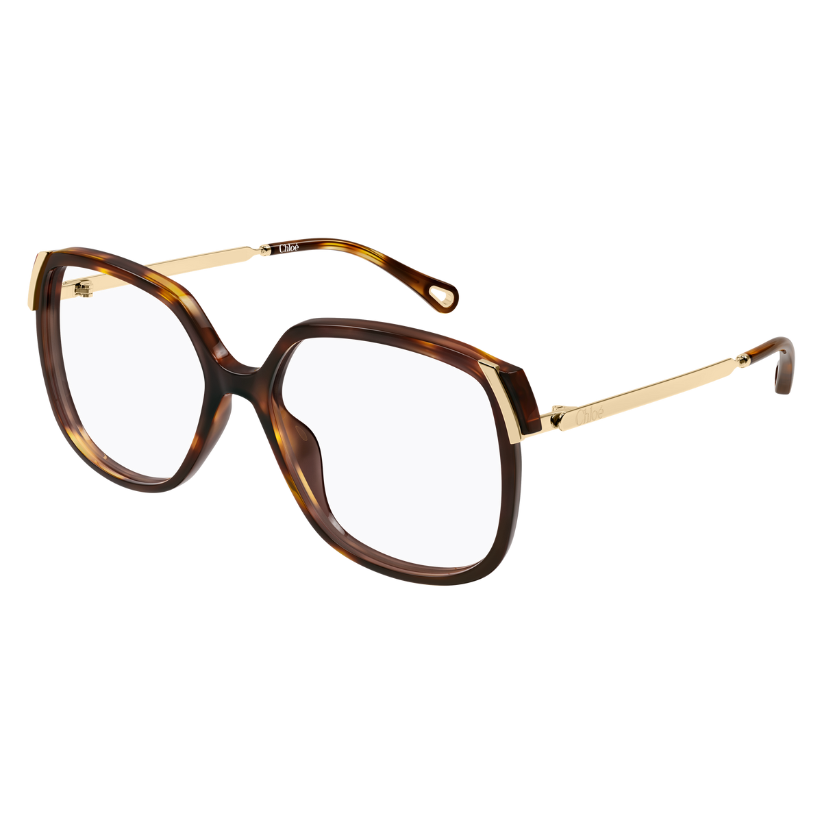 Chloé CH0287O Écaille Havane 010 de trois-quarts - Les Lunettes de Pauline