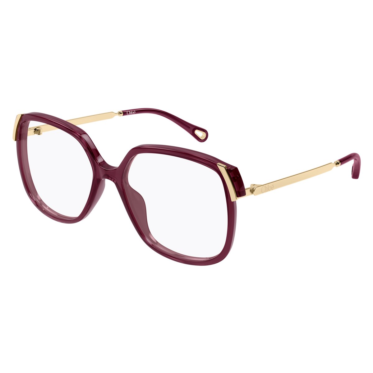 Chloé CH0287O Bordeaux 011 de trois-quarts - Les Lunettes de Pauline