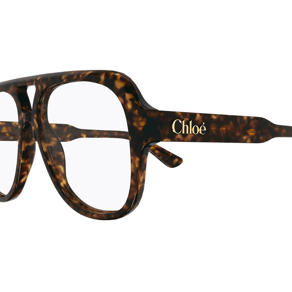 Chloé CH0339O Écaille Havane 002 en détail des branches - Les Lunettes de Pauline