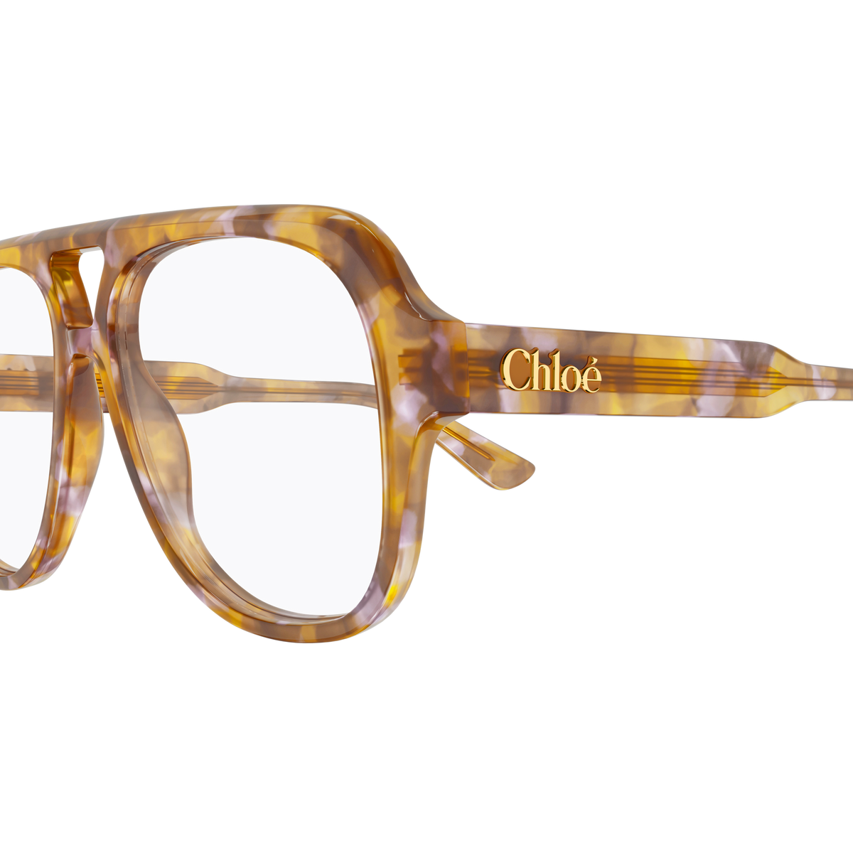Chloé CH0339O Écaille Miel Rose 004 en détail des branches - Les Lunettes de Pauline