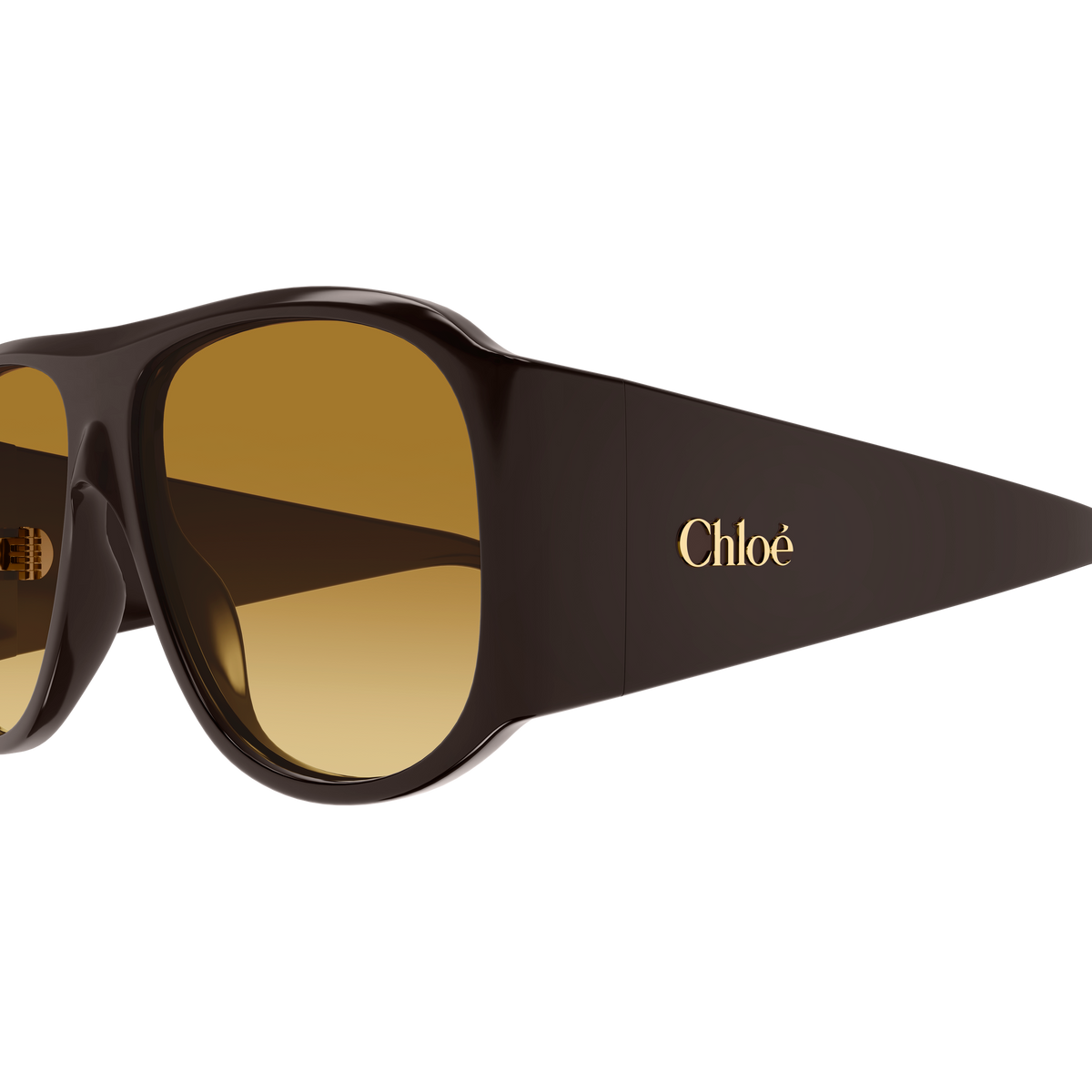 Chloé CH0347S Brun 001 en détail des branches - Les Lunettes de Pauline