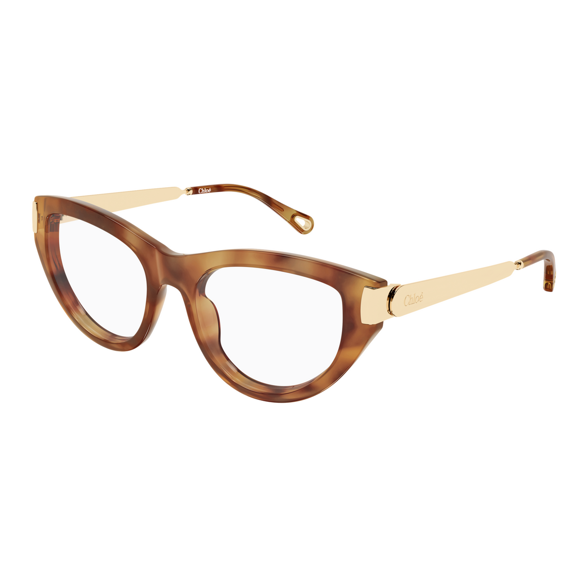 Chloé CH0352O Écaille Havane 002 de trois-quarts - Les Lunettes de Pauline