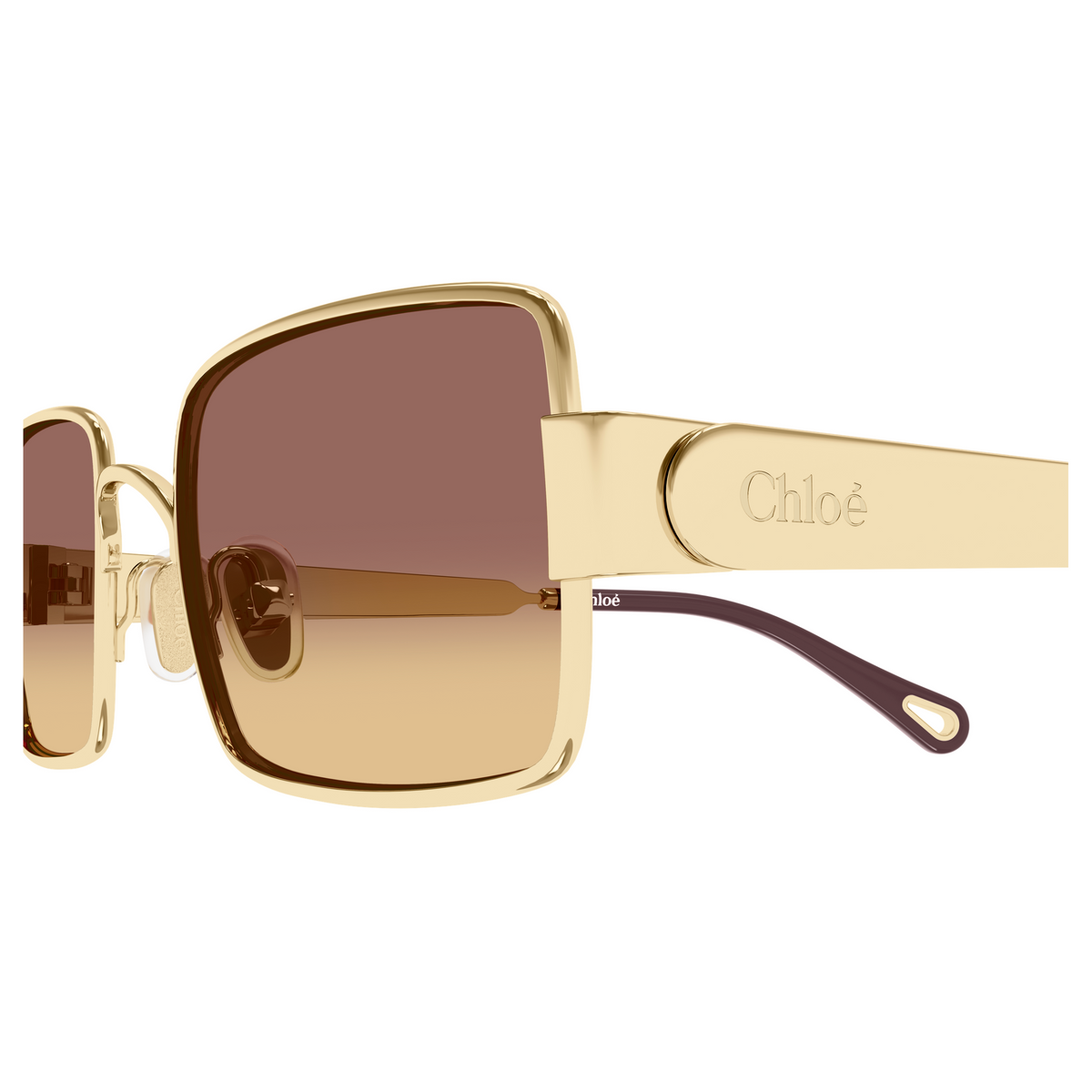 Chloé CH0354S Or Brun 002, détail des branches - Les Lunettes de Pauline