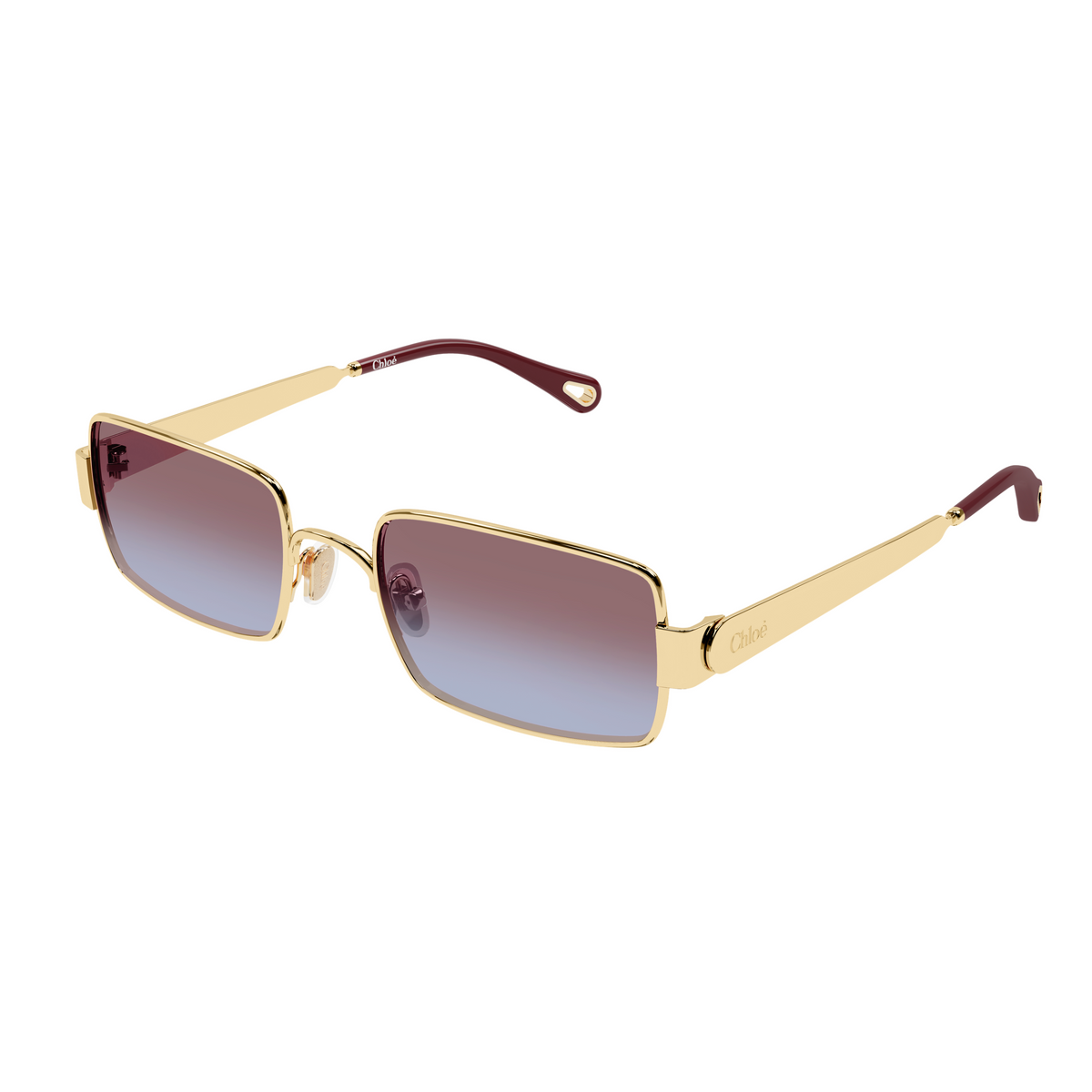 Chloé CH0354S Or Prune 004 de trois-quarts - Les Lunettes de Pauline
