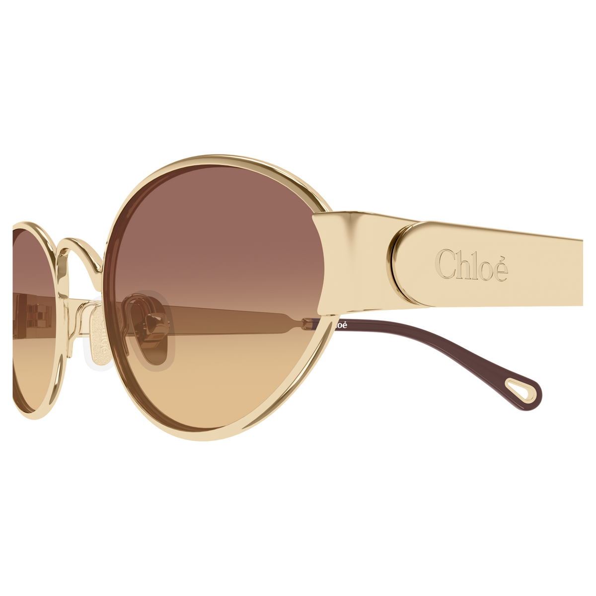 Chloé CH0355S Or Brun 002, détail des branches - Les Lunettes de Pauline