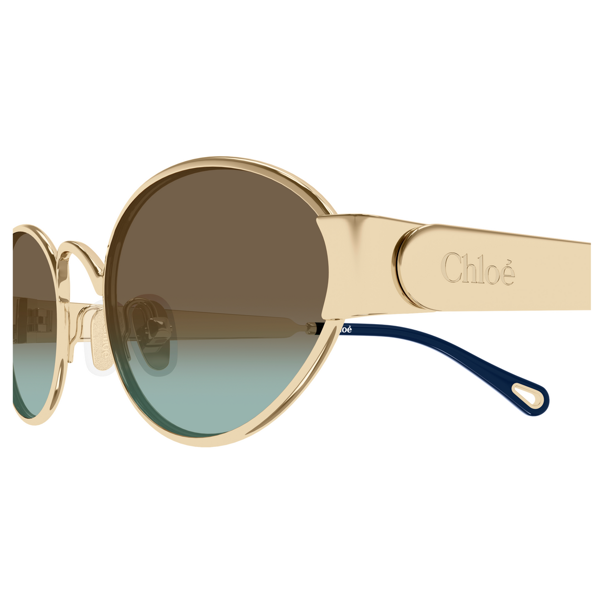 Chloé CH0355S Or Kaki 003, détail des branches - Les Lunettes de Pauline