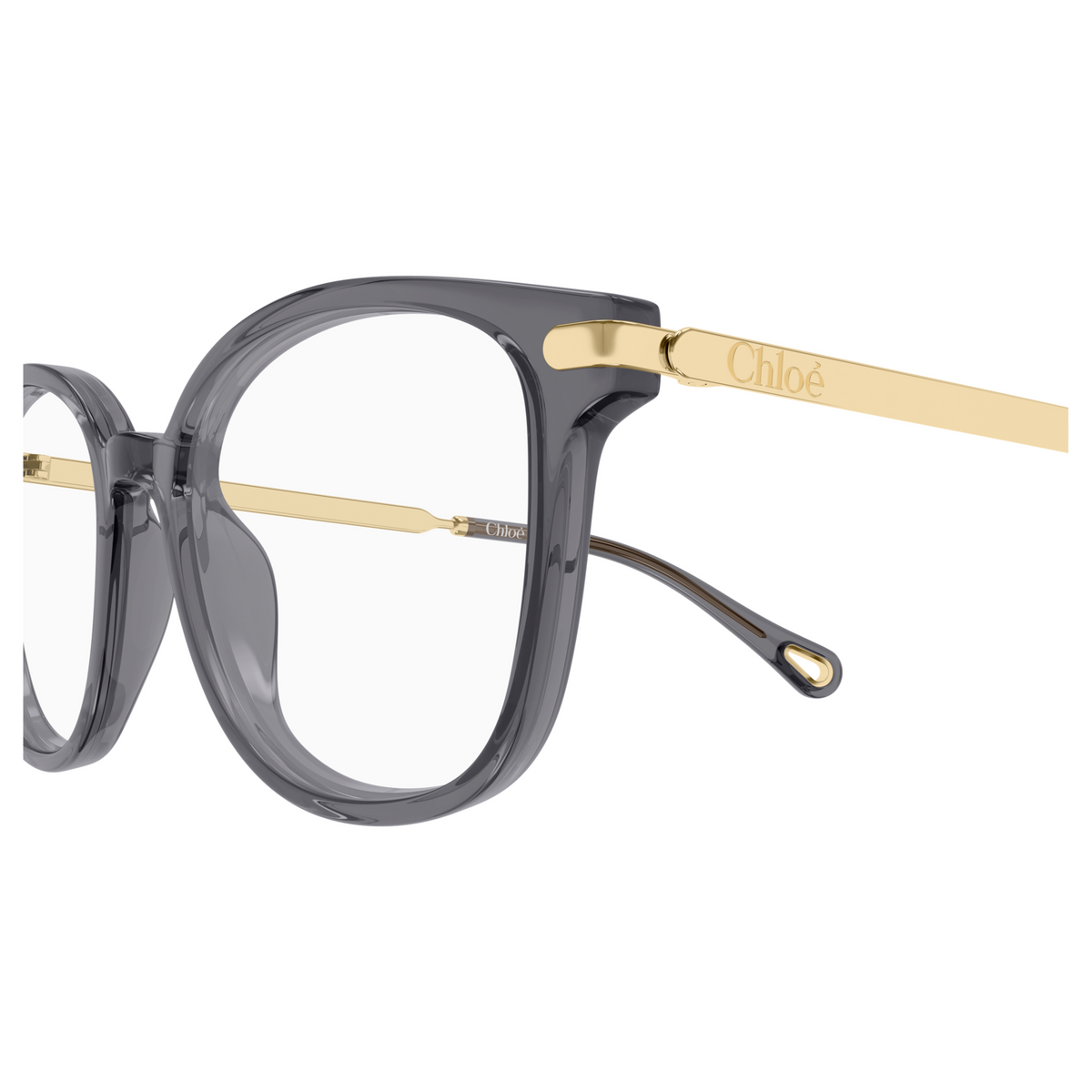 Chloé CH0359O Gris 001, détail des branches - Les Lunettes de Pauline