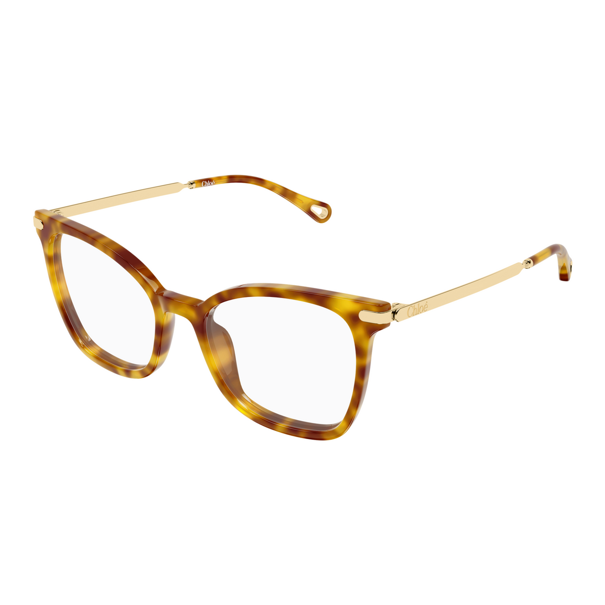 Chloé CH0360O Écaille Havane 002 de trois-quarts - Les Lunettes de Pauline