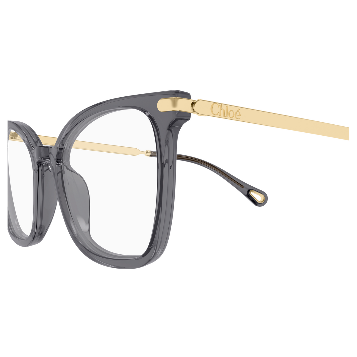 Chloé CH0360O Gris 001, détail des branches - Les Lunettes de Pauline