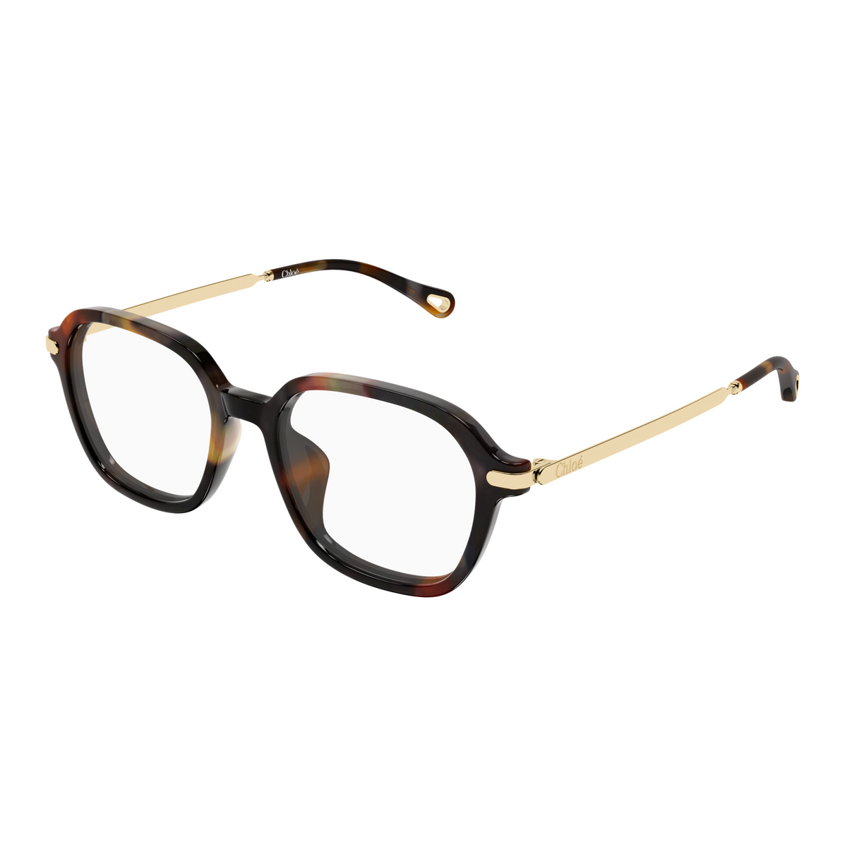 Chloé CH0361OA Écaille Havane 002 de trois-quarts - Les Lunettes de Pauline