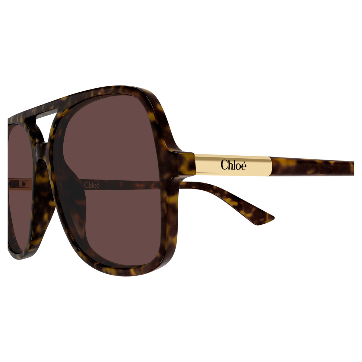 Chloé CH0364S Écaille Havane 002, détail des branches - Les Lunettes de Pauline