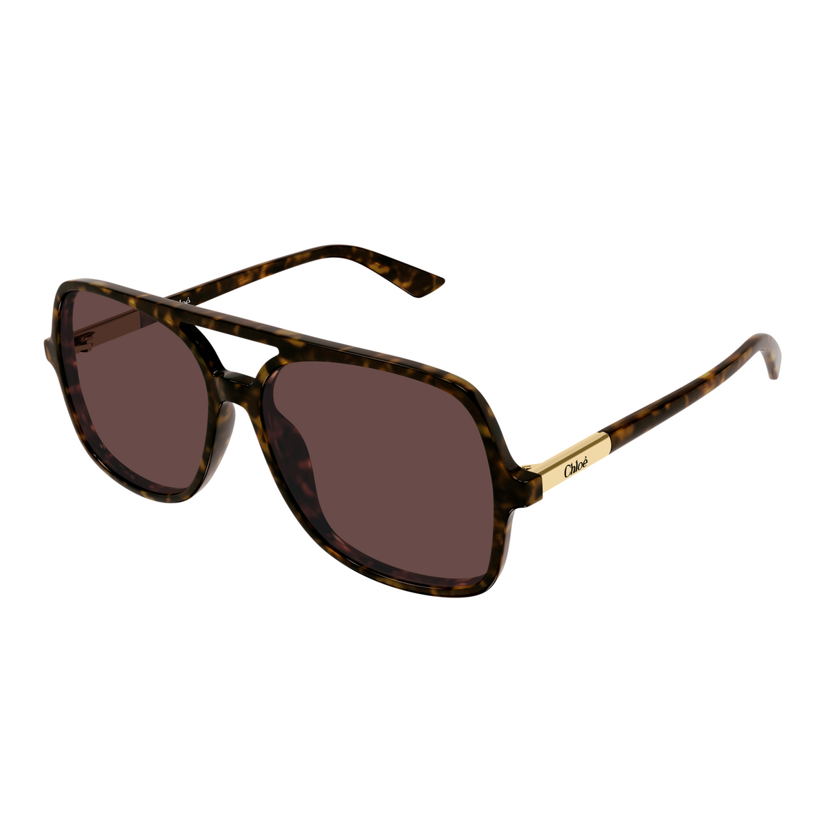 Chloé CH0364S Écaille Havane 002 de trois-quarts - Les Lunettes de Pauline