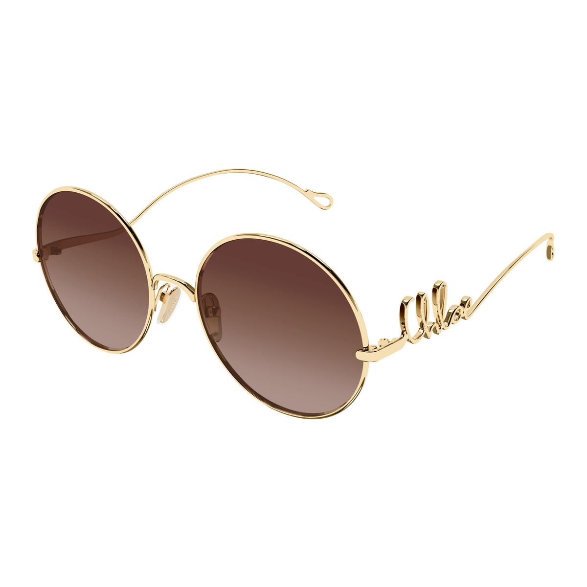 Chloé CH0372S Or Verres Bruns 001 de trois-quarts - Les Lunettes de Pauline