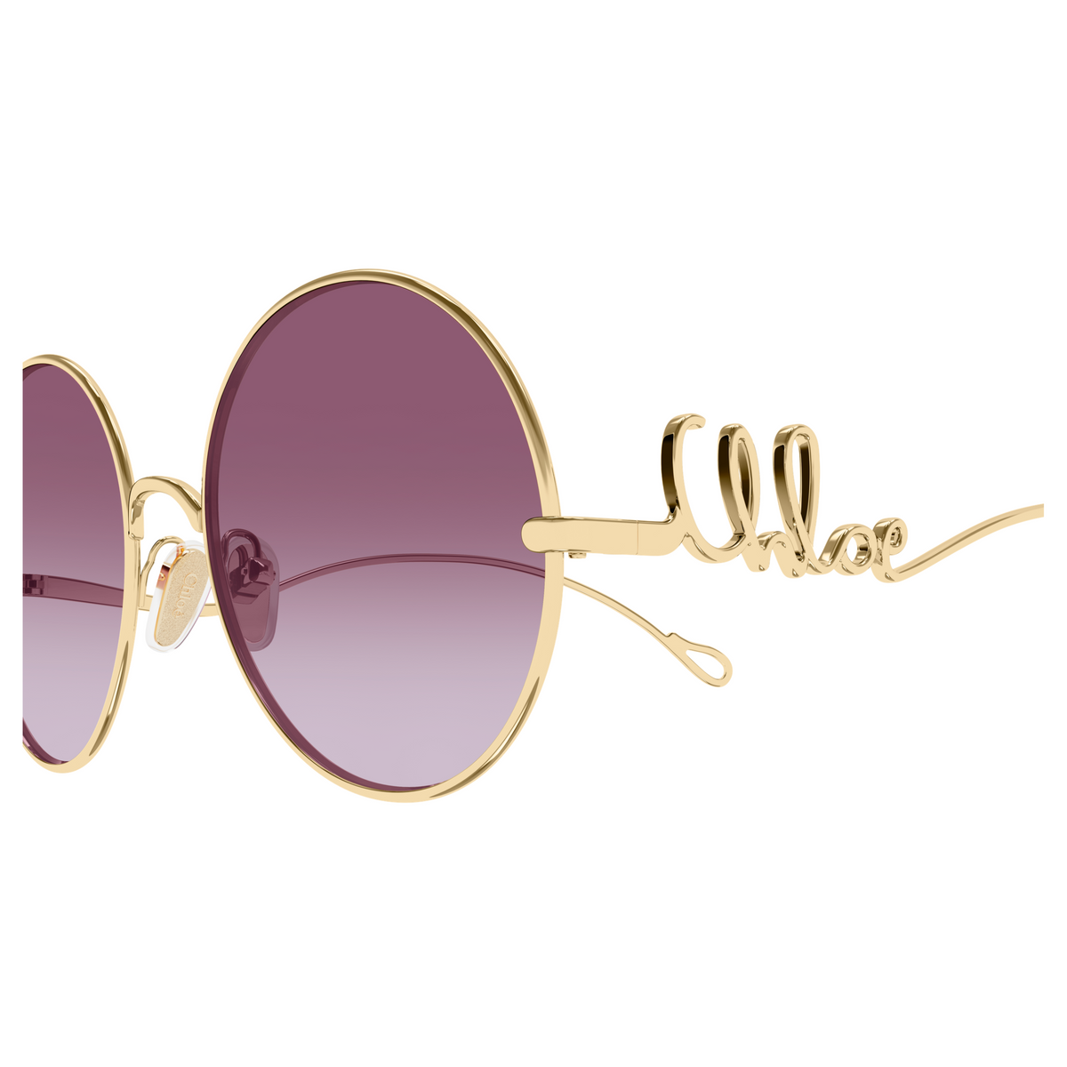 Chloé CH0372S Or Verres Violets 002, détail des branches - Les Lunettes de Pauline