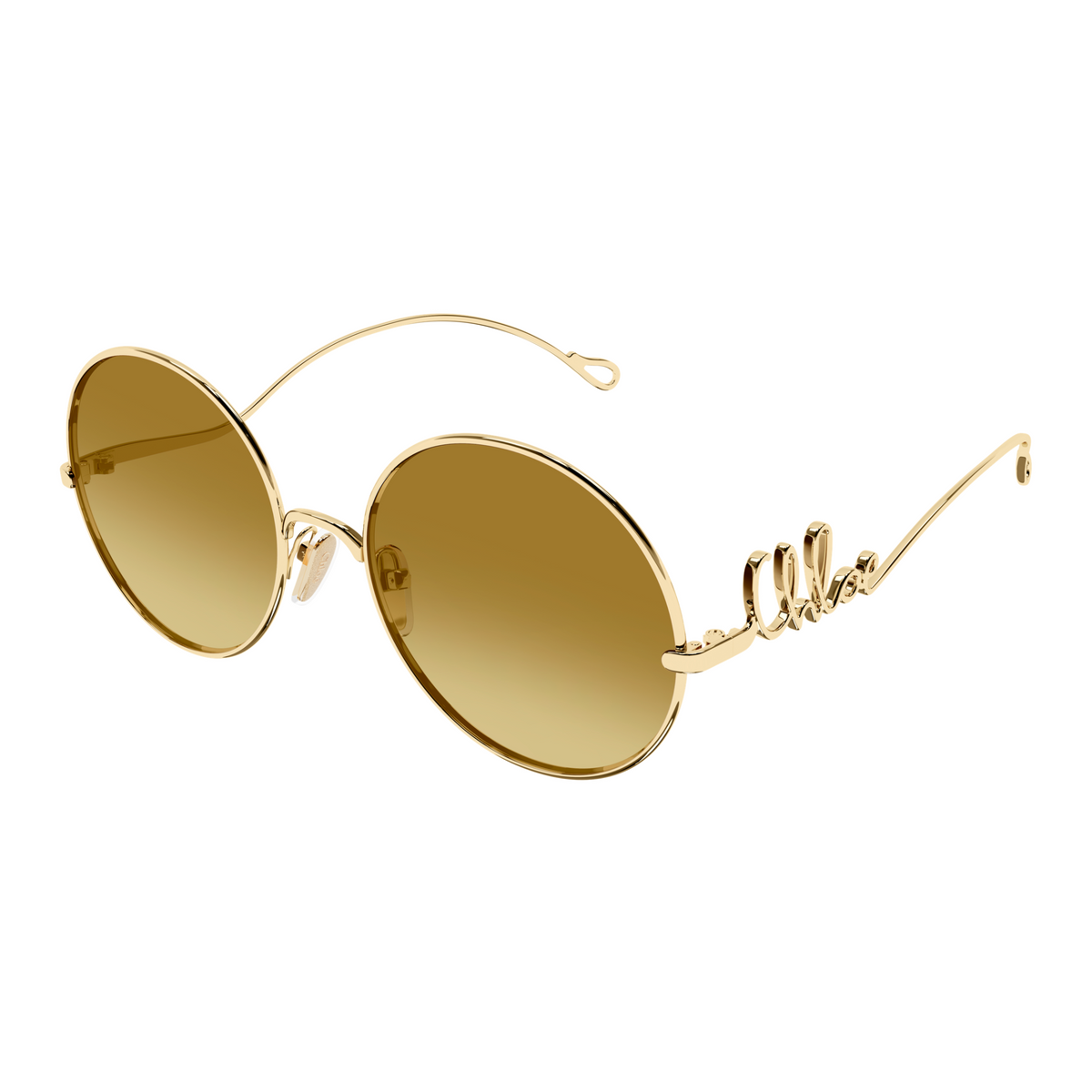 Chloé CH0372S Or Verres Kaki 003 de trois-quarts - Les Lunettes de Pauline