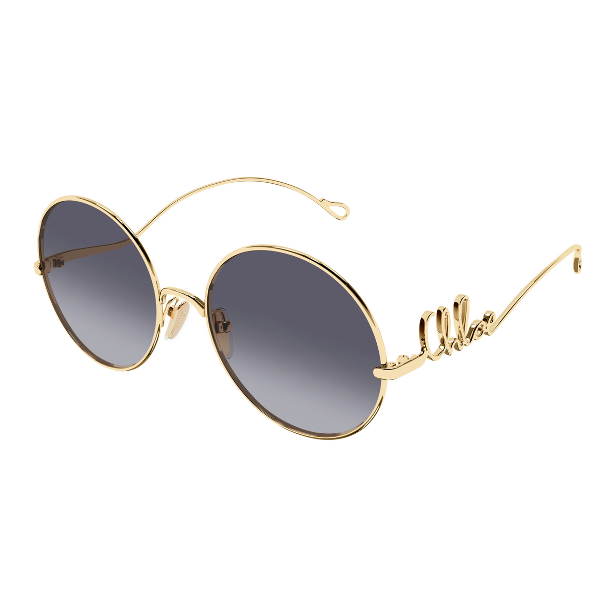 Chloé CH0372S Or Verres Gris 004 de trois-quarts - Les Lunettes de Pauline