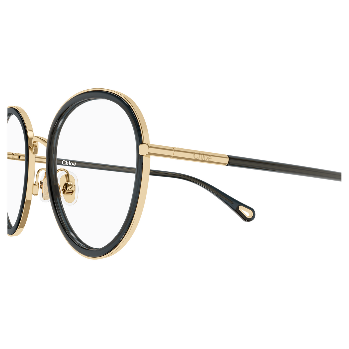 Chloé CH0374O Or et Gris 001, détail des branches - Les Lunettes de Pauline