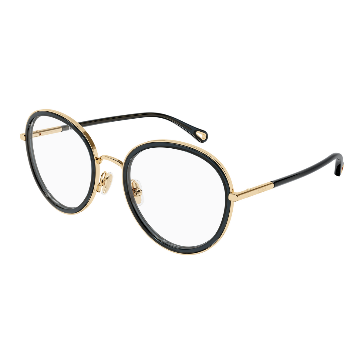 Chloé CH0374O Or et Gris 001 de trois-quarts - Les Lunettes de Pauline