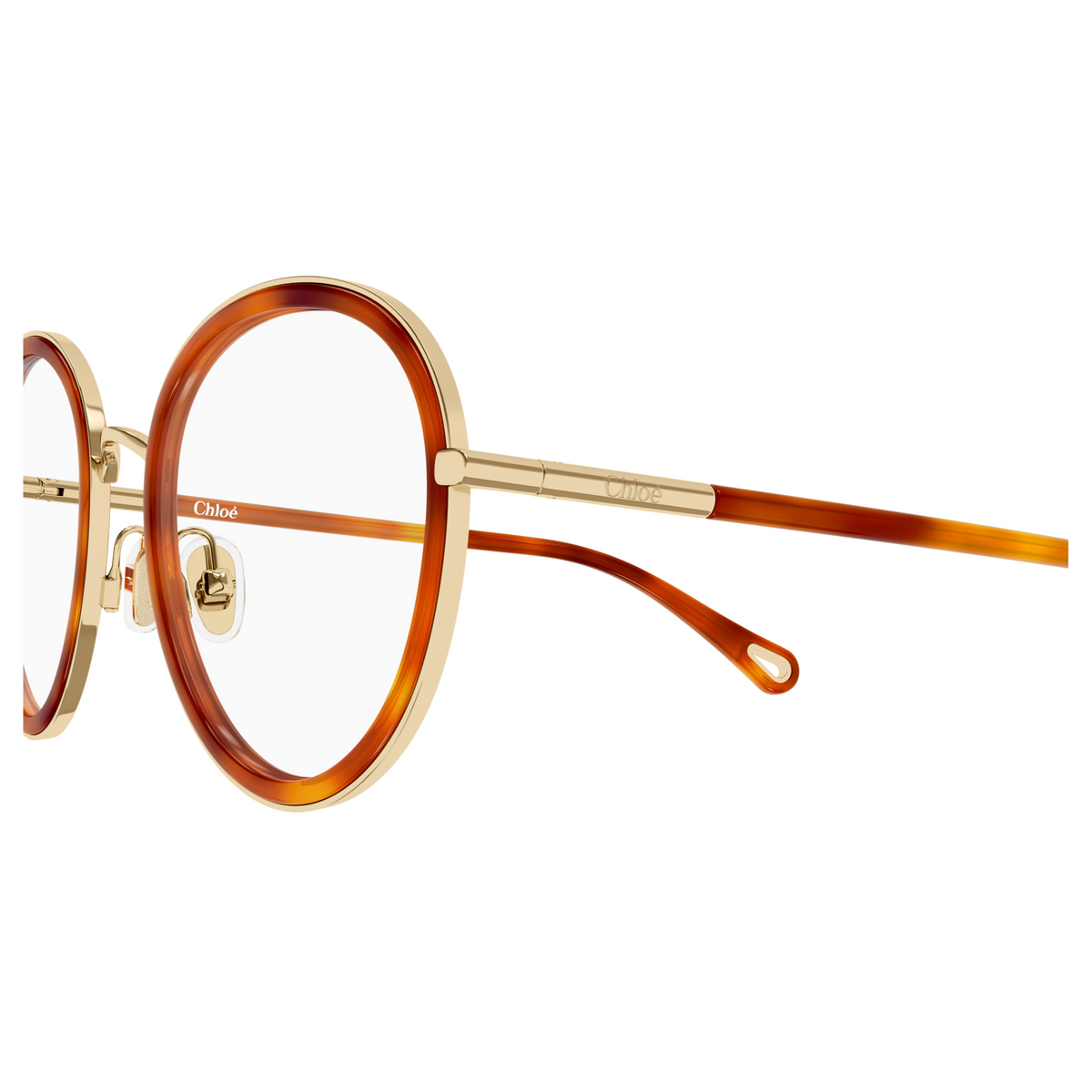 Chloé CH0374O Or et Écaille Havane 002, détail des branches - Les Lunettes de Pauline