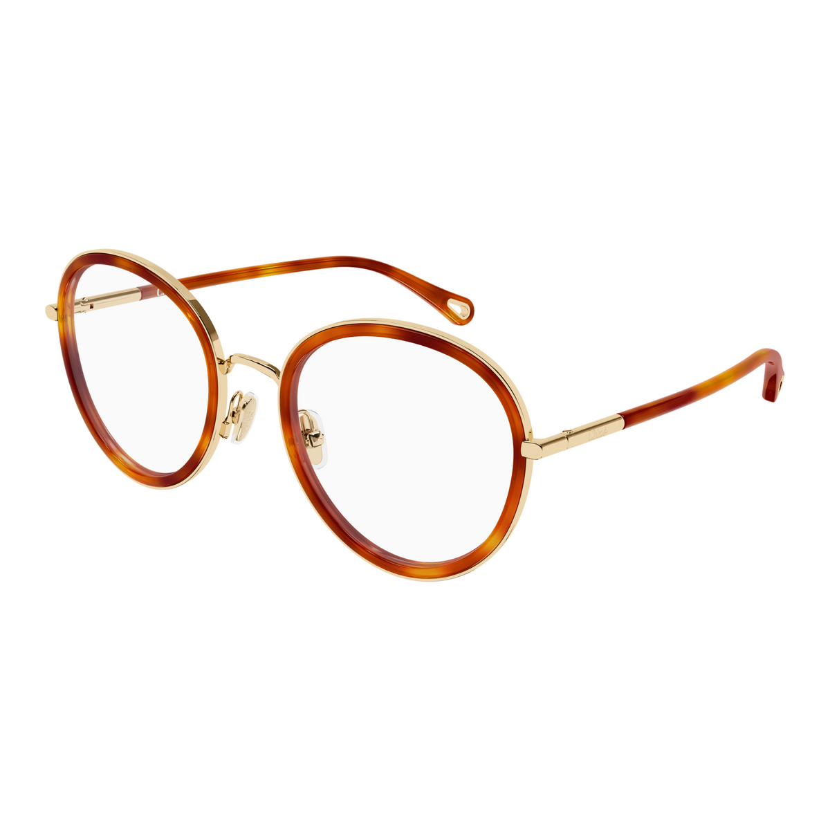 Chloé CH0374O Or et Écaille Havane 002 de trois-quarts - Les Lunettes de Pauline