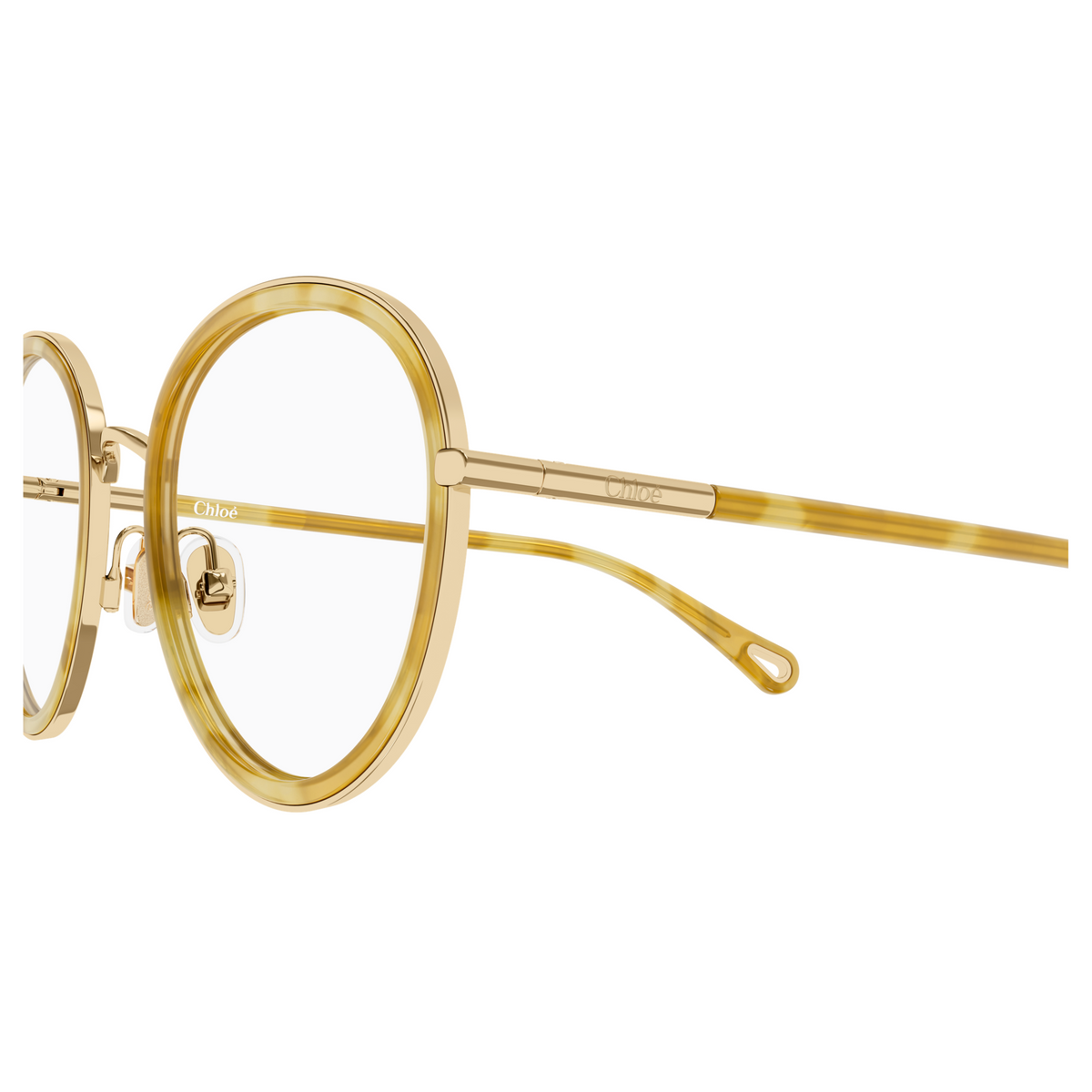 Chloé CH0374O Or et Écaille Miel 003, détail des branches - Les Lunettes de Pauline