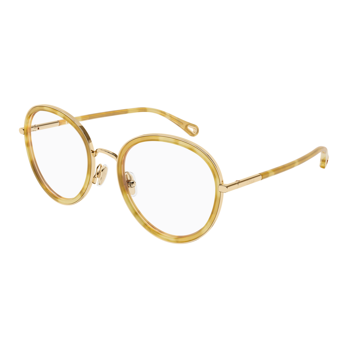 Chloé CH0374O Or et Écaille Miel 003 de trois-quarts - Les Lunettes de Pauline