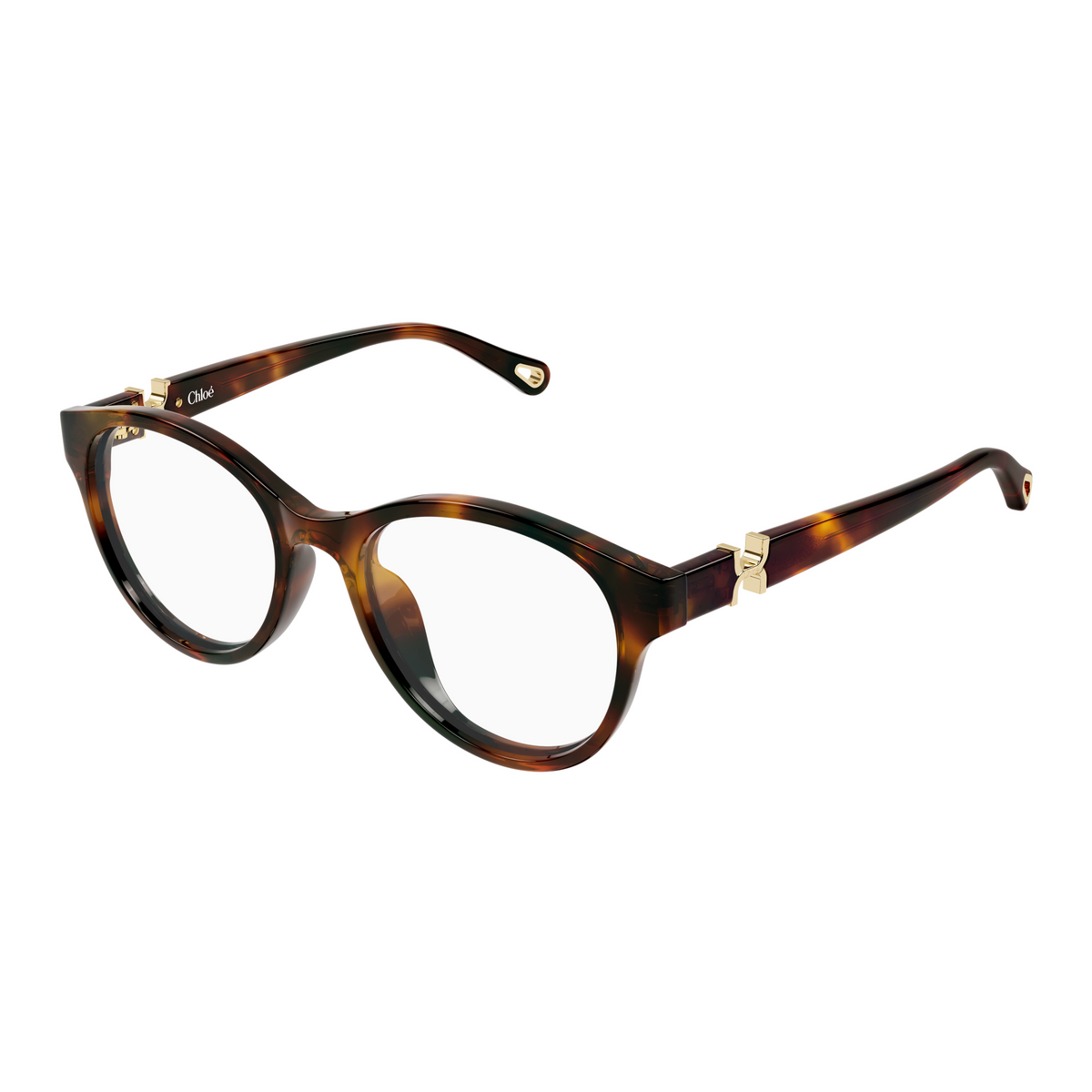 Chloé CH0376OA Écaille Havane 002 de trois-quarts - Les Lunettes de Pauline