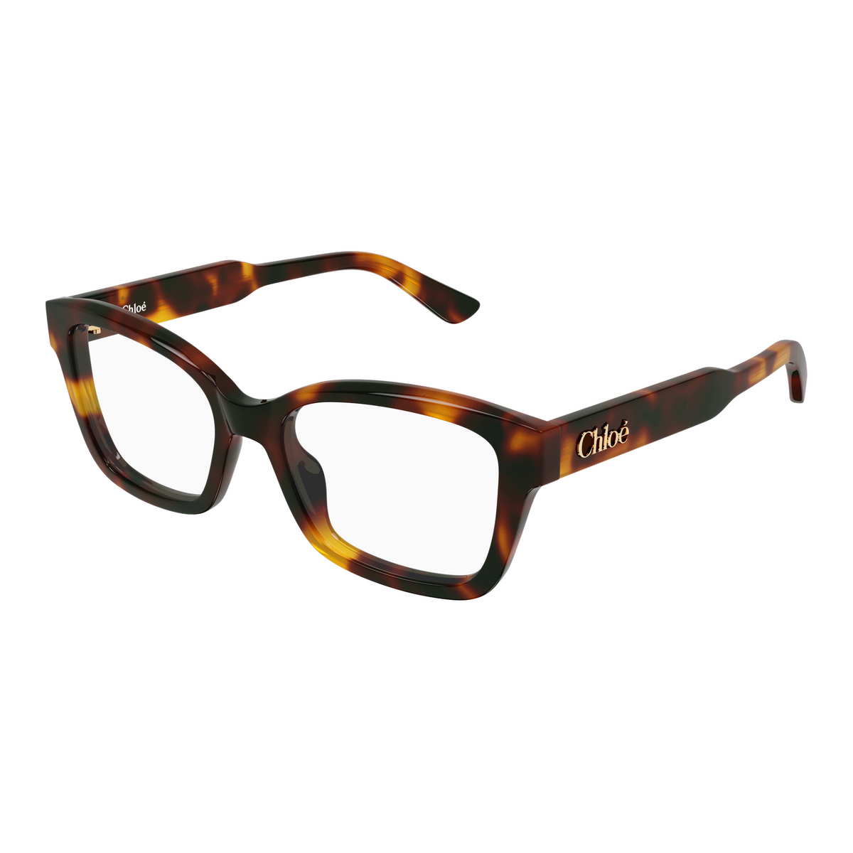Chloé CH0380O Écaille Havane 002 de trois-quarts - Les Lunettes de Pauline