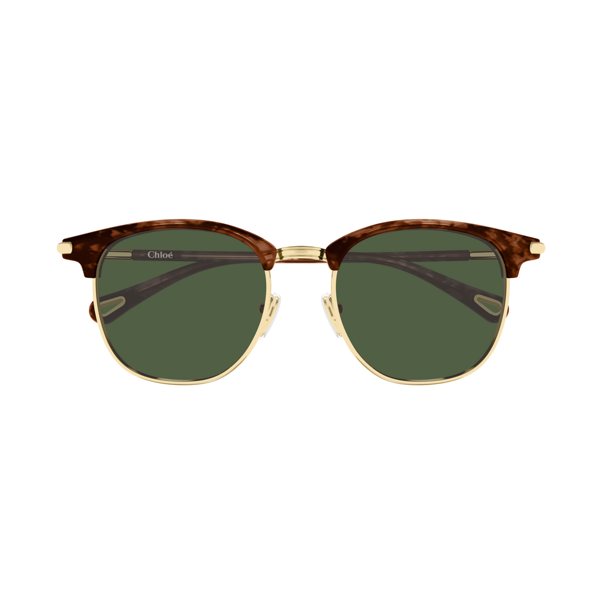 Chloé CH0384S Or et Écaille Havane Verres Verts 003 de face - Les Lunettes de Pauline