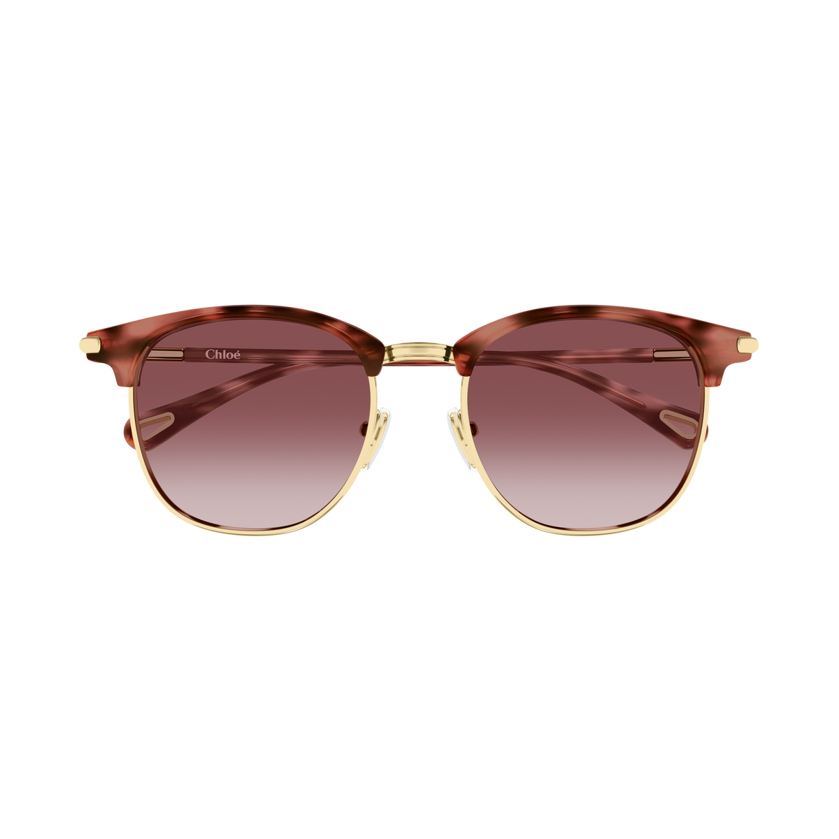 Chloé CH0384S Or et Écaille Havane Verres Rouges 004 de face - Les Lunettes de Pauline