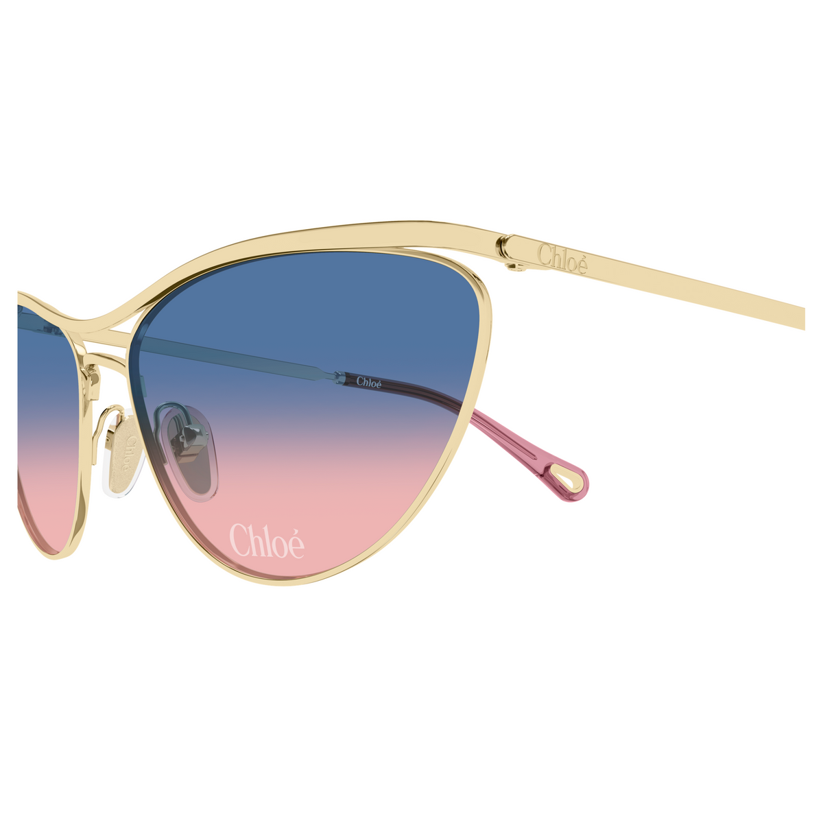Chloé CH0386S Or Verres Bleus 001, détail des branches - Les Lunettes de Pauline