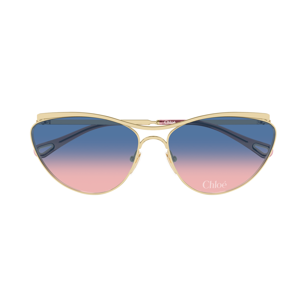Chloé CH0386S Or Verres Bleus 001 de face - Les Lunettes de Pauline