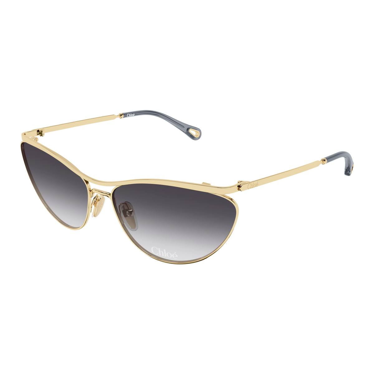 Chloé CH0386S Or Verres Gris 002 de trois-quarts - Les Lunettes de Pauline