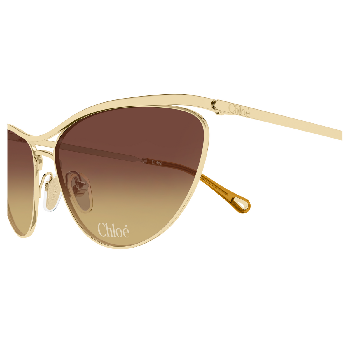 Chloé CH0386S Or Verres Orange 004, détail des branches - Les Lunettes de Pauline