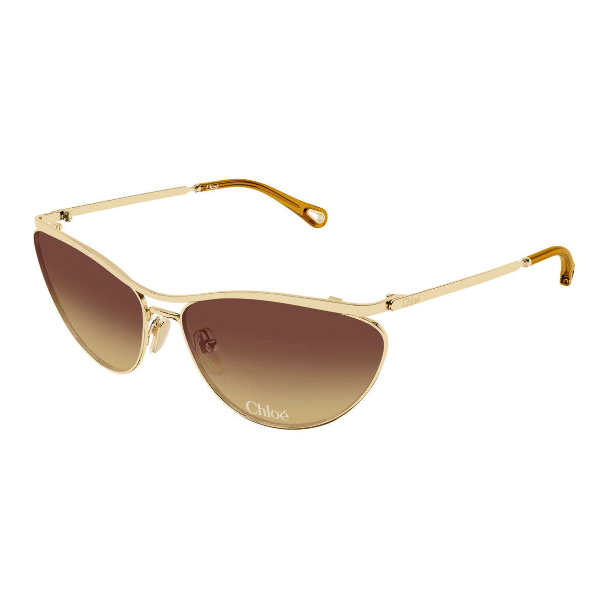 Chloé CH0386S Or Verres Orange 004 de trois-quarts - Les Lunettes de Pauline