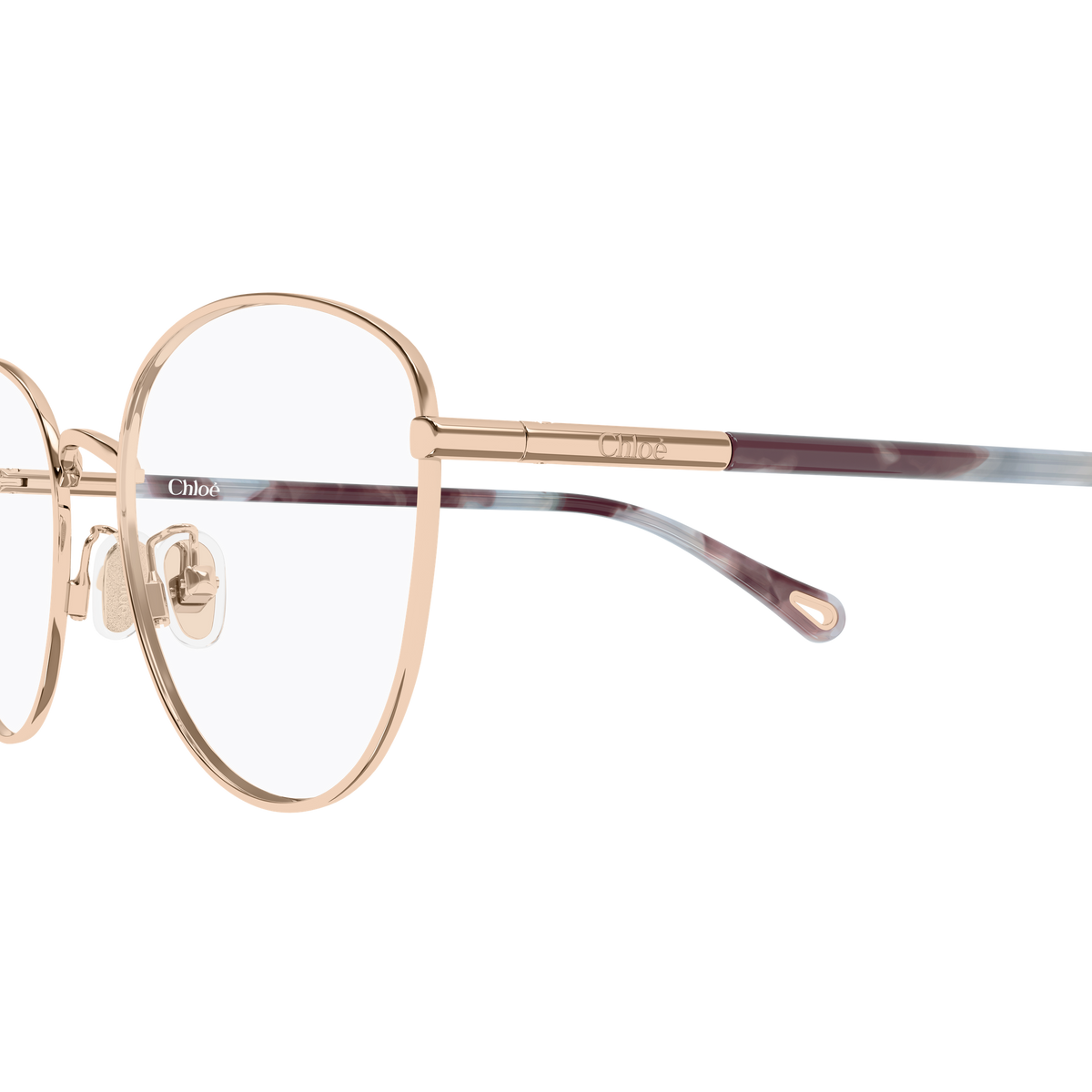 Chloé CH0401OA Or et Écaille Havane 001 en détail des branches - Les Lunettes de Pauline