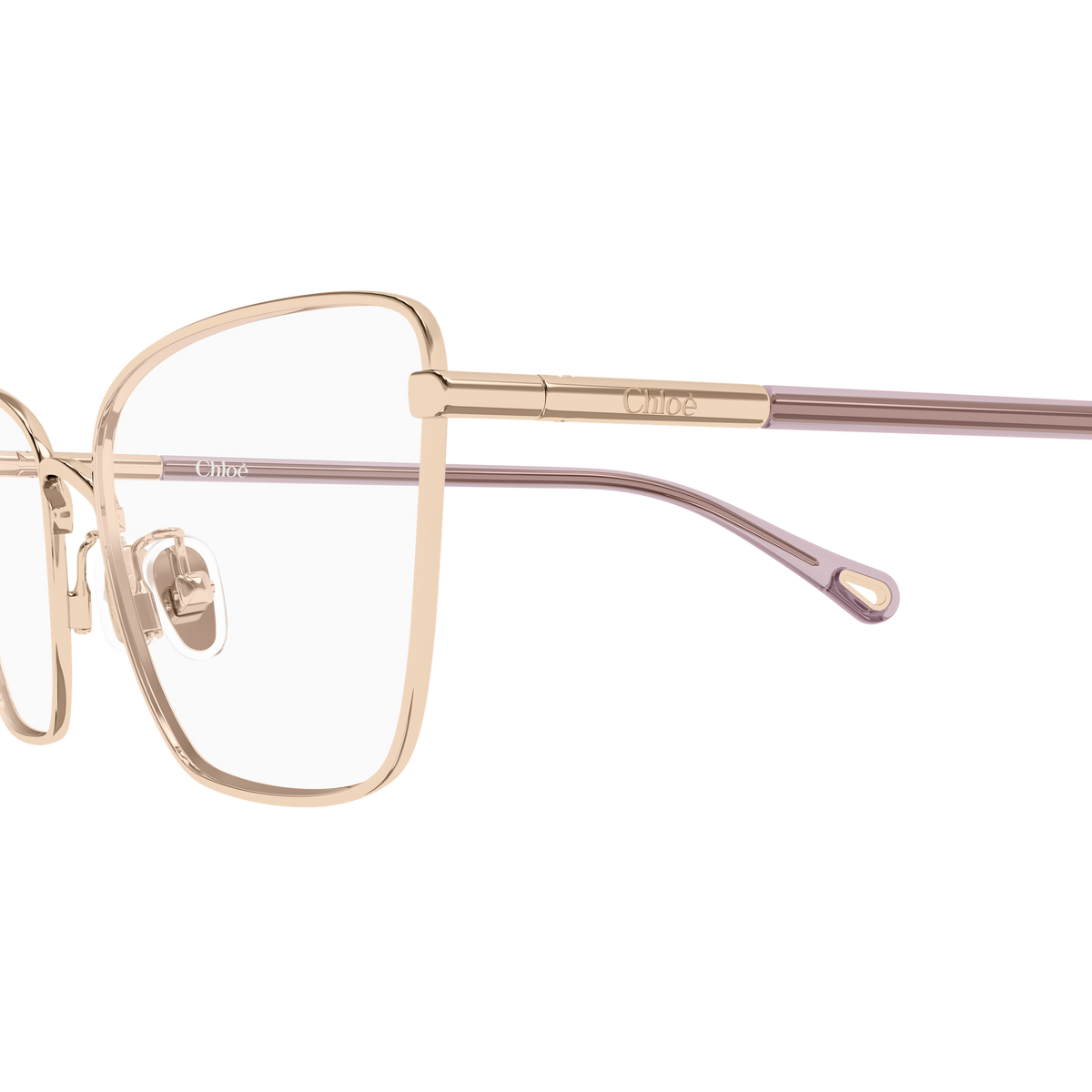 Chloé CH0403O Or et Rose 001 en détail des branches - Les Lunettes de Pauline