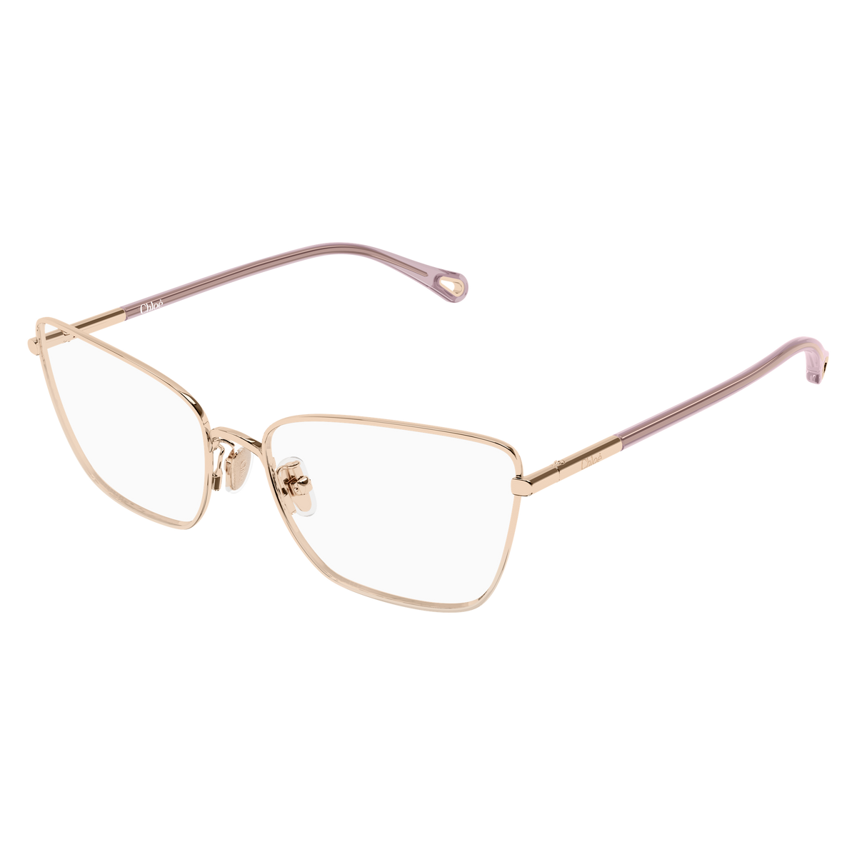 Chloé CH0403O Or et Rose 001 de trois-quarts - Les Lunettes de Pauline