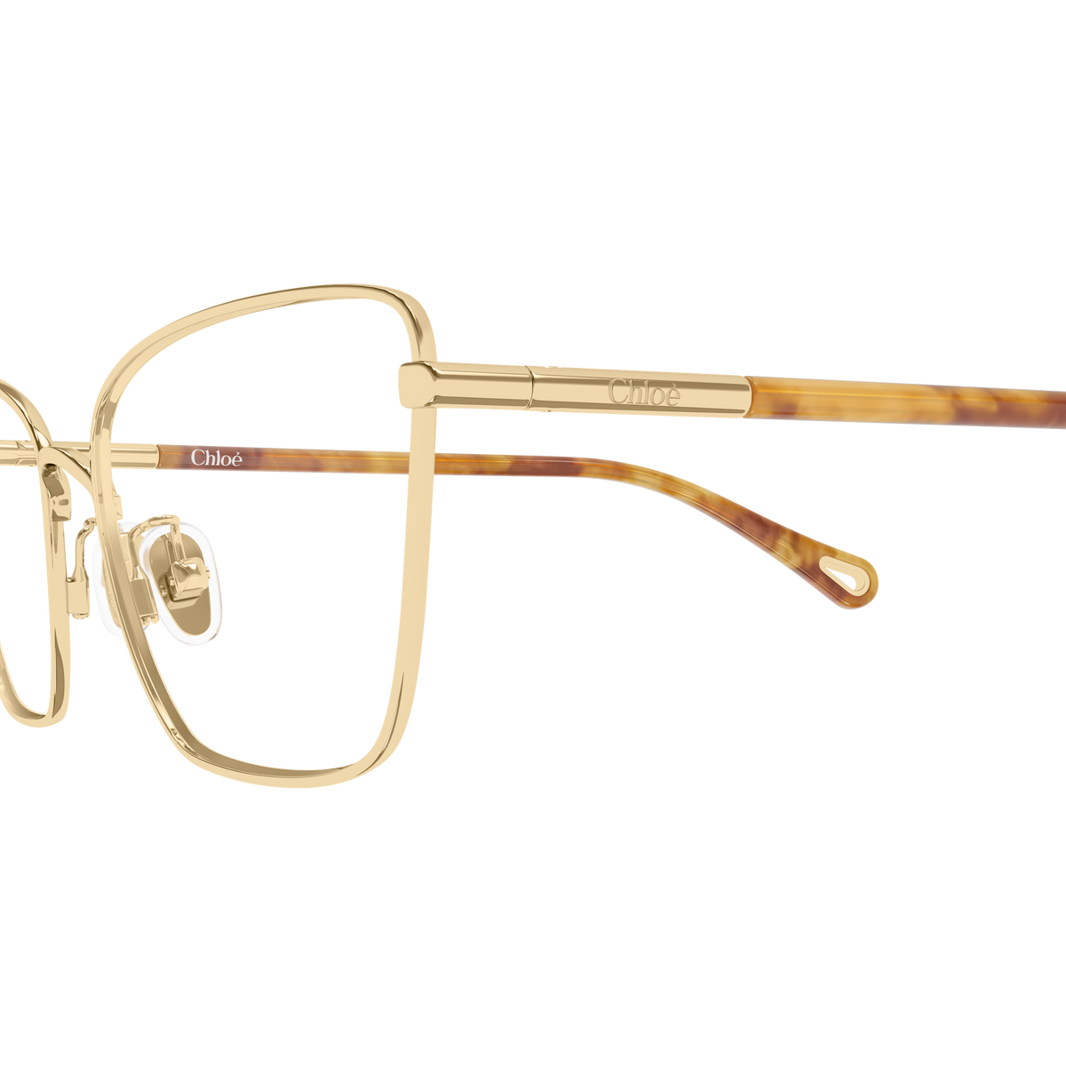 Chloé CH0403O Or et Écaille Havane 002 en détail des branches - Les Lunettes de Pauline