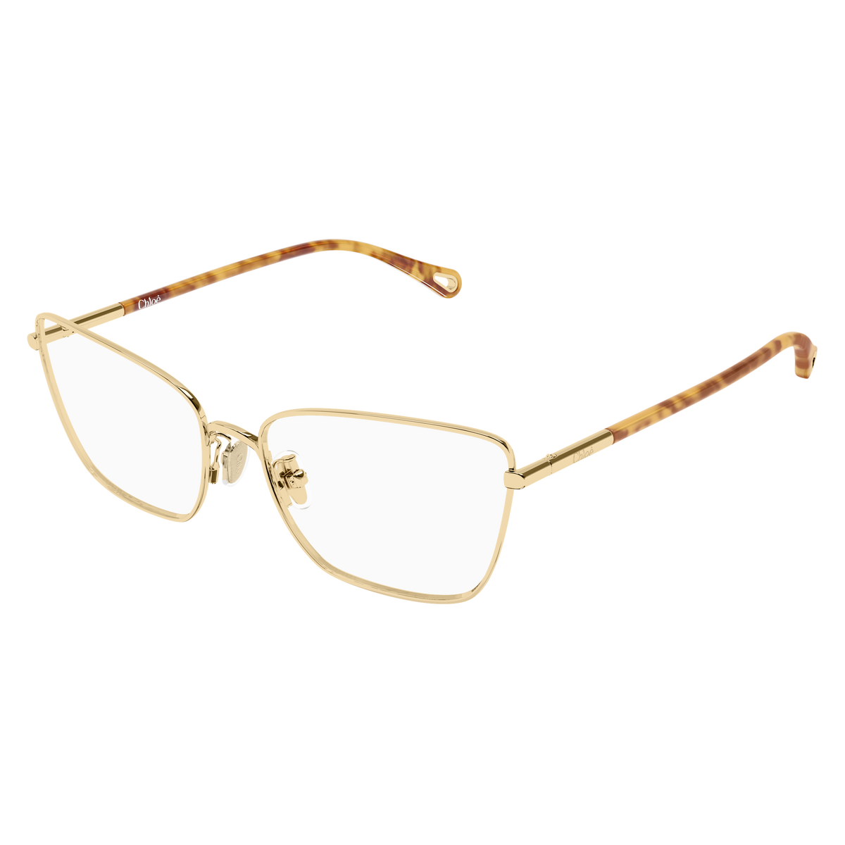 Chloé CH0403O Or et Écaille Havane 002 de trois-quarts - Les Lunettes de Pauline
