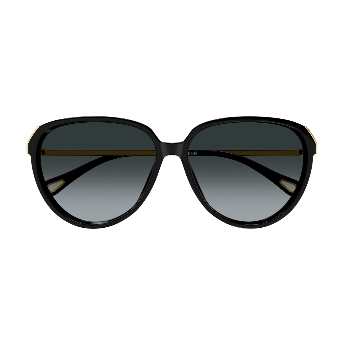 Chloé CH0406S Noir et Or 001 de face - Les Lunettes de Pauline