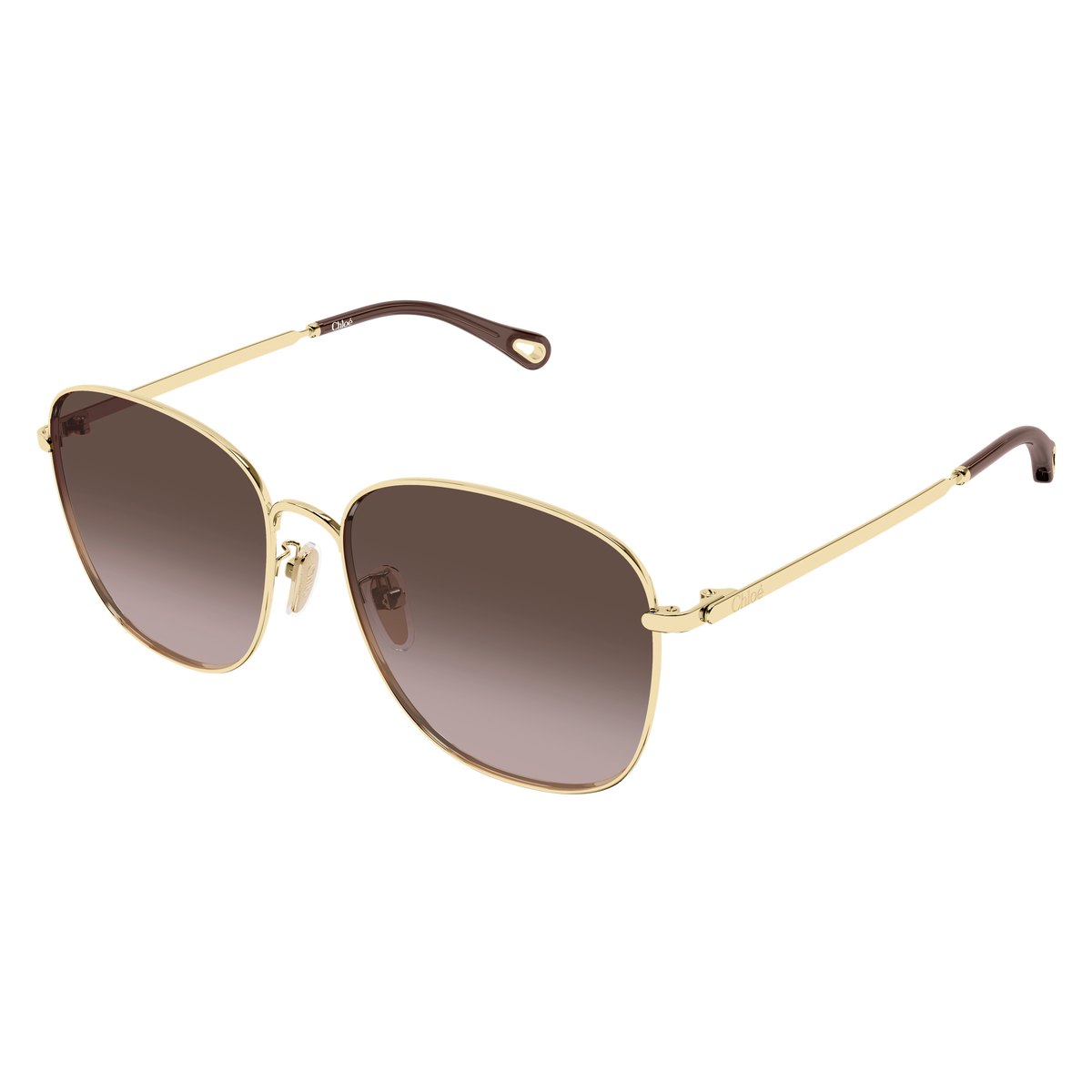 Chloé CH0407SK Or Verres Bruns 002 de trois-quarts - Les Lunettes de Pauline
