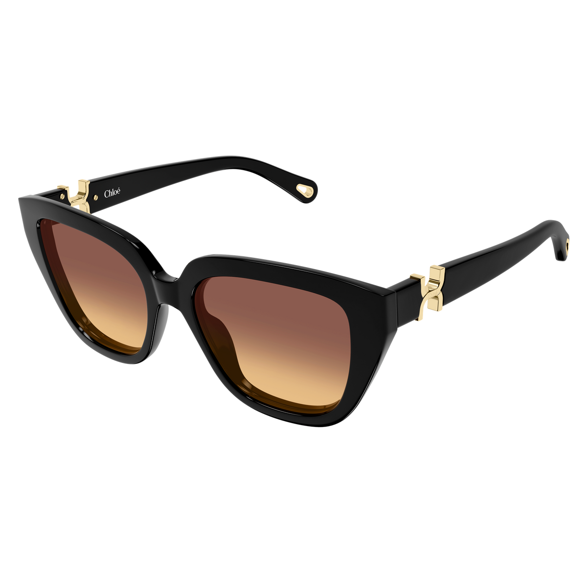 Chloé CH0410S Noir 001 de trois-quarts - Les Lunettes de Pauline