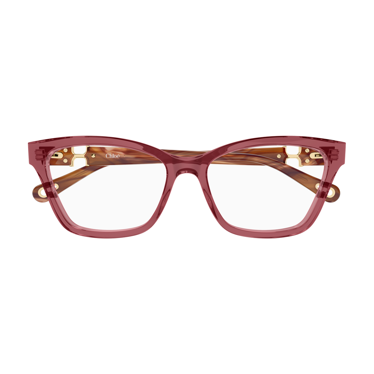 Chloé CH0412O Bordeaux et Écaille Havane 003 de face - Les Lunettes de Pauline