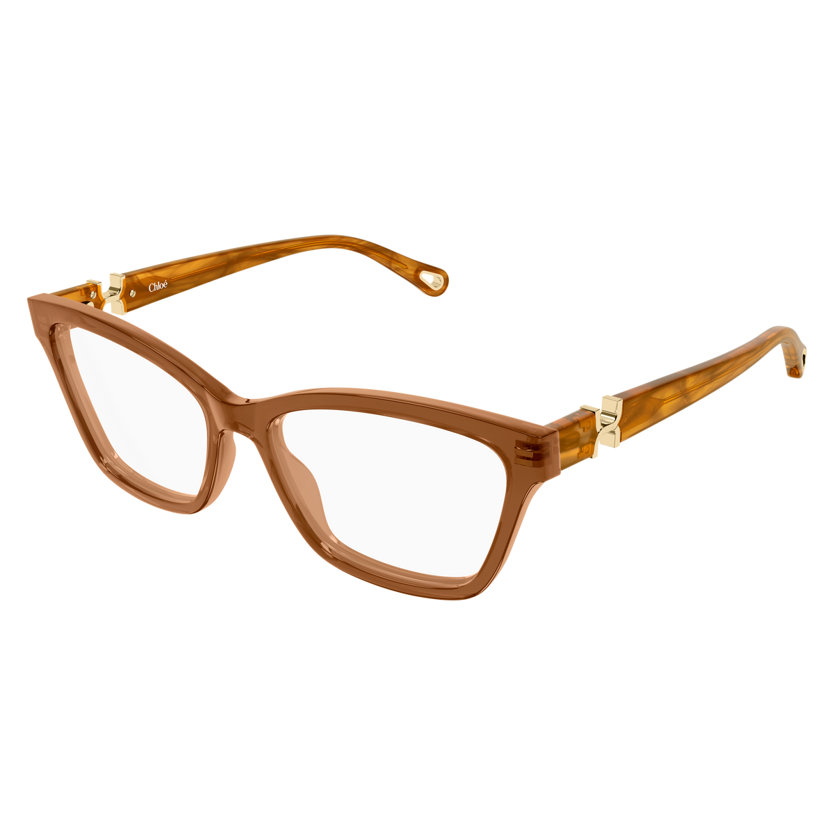 Chloé CH0412O Brun et Écaille Havane 004 de trois-quarts - Les Lunettes de Pauline