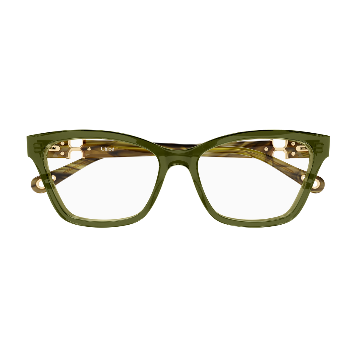 Chloé CH0412O Vert et Écaille Havane 005 de face - Les Lunettes de Pauline